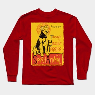 Funny Airedale Terrier Cute Dog Chat Noir Mashup Art Long Sleeve T-Shirt